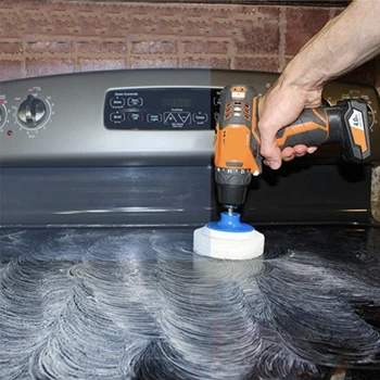 

7pcs Bathroom Cleaning Drill Accessory Kit - White Scrub Pads Double Side Oversized Non-scratch Nylon Scrub Pads Sticky Disk