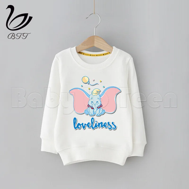 

Children Cute Funny Cartoon Dumbo Kid Sweatshirt Solid Color Hoodies Fashion Boys Girl Long Sleeve Hoodies Sweatshirt