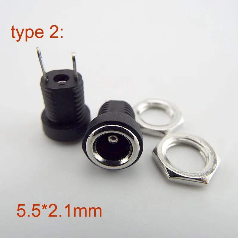 Description Picture 4 of item5.5 x 2.1mm DC Female Power Supply Jack charging port Socket 5.5 * 2.1 mm Electric Pcb Panel Mount Connector Threaded Metal plug