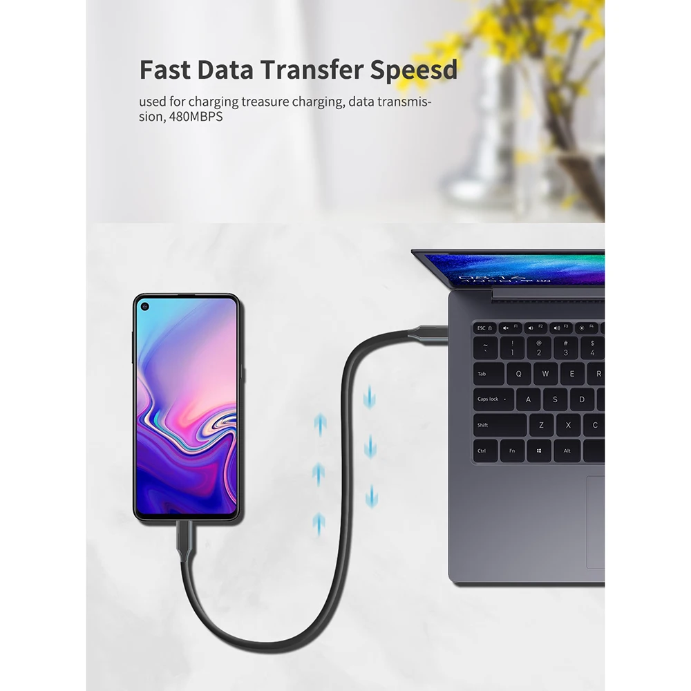 Кабель usb type-C к usb type-C для samsung Galaxy S9 Plus, поддержка PD 60W QC3.0 3A, кабель для быстрой зарядки для устройств type-C