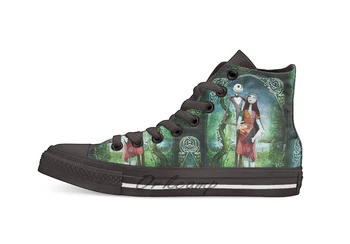 

JACK AND SALLY A STRANGE AND WONDERFUL LOVE Novelty Design Casual Canvas Shoes Custom shoes Drop Shipping