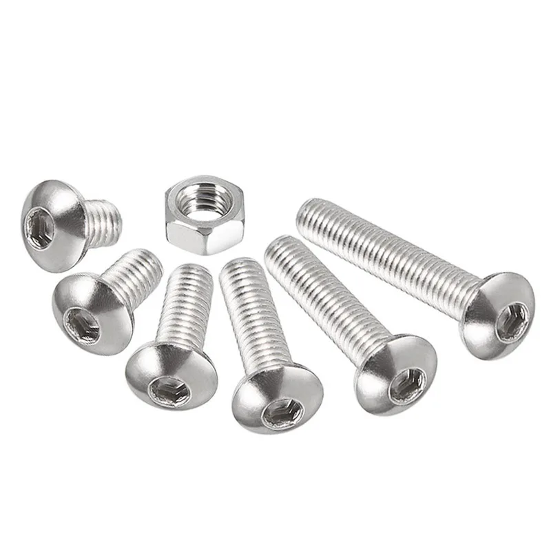 

170pcs 304 Stainless Steel M4 Hex Socket Button Head Screw Nut Assortment Kit