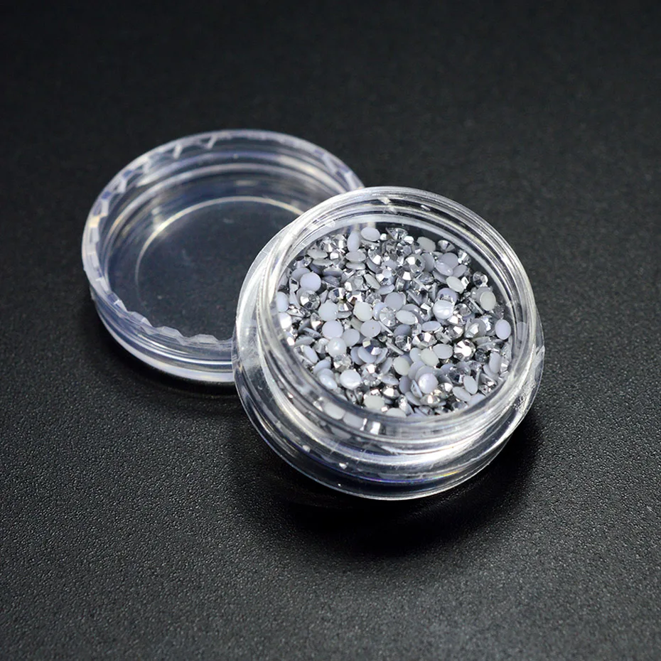 1 Box Gold Silver Jelly Nail Art Rhinestones 3D Round Jewelry Flatback Shining Stone DIY Manicure Nail Art Accessories JI390