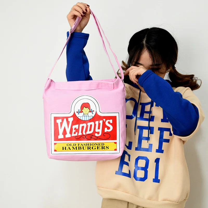 Cross Border for New Style Single-shoulder Canvas Bag Japanese Style Cartoon WOMEN'S Messenger Bag Women's College Student