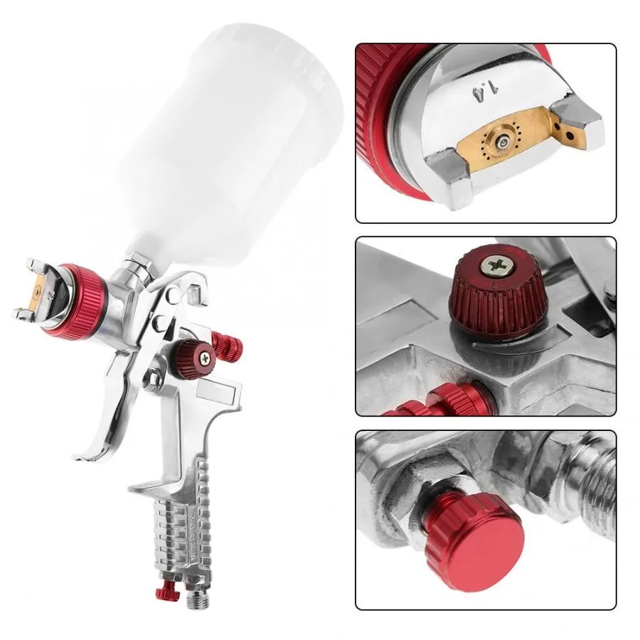 

H-827W 1.4mm Nozzle 600ml Gravity Pneumatic Sprayer Kit=Auto Furniture Painting Household Toys Spray Paint Power Tool Kit