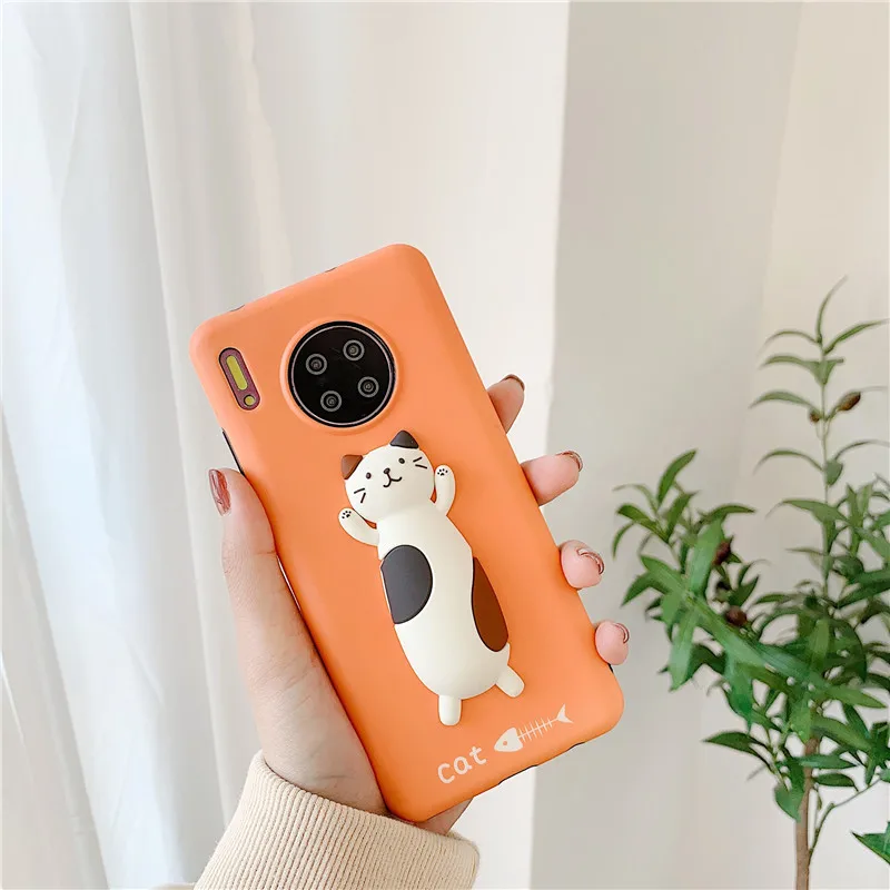 Забавный 3D чехол для телефона с котом для huawei P30 P30 Pro P20 mate 20 задняя крышка милый мультяшный силиконовый мягкий чехол s для huawei mate 30 Pro