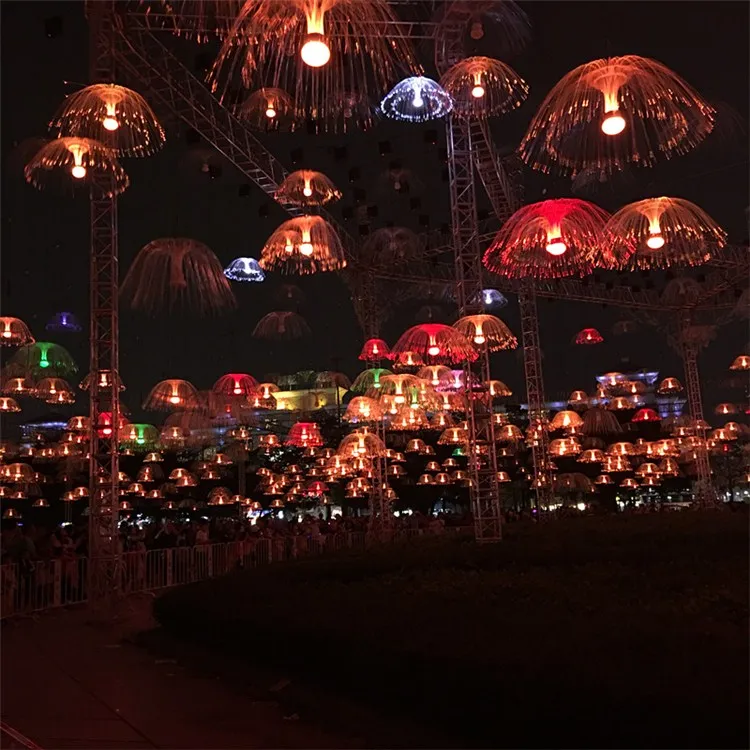 Новое поступление красочный оптоволоконный оптический светодиодный медузы люстра Рождество Новогодний Декор
