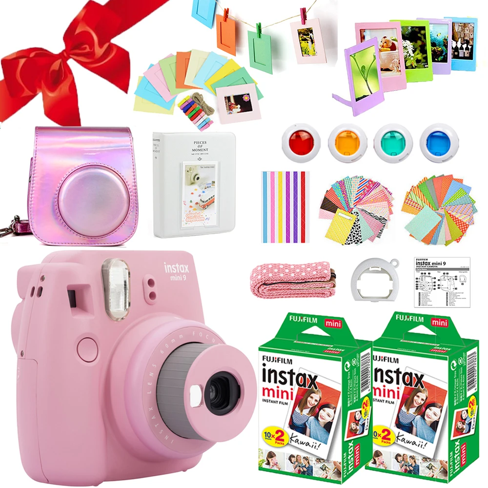 Fujifilm Instax Mini 9 камера + 40 снимков мини 8 мгновенная белая пленка фотобумага PU Сумка