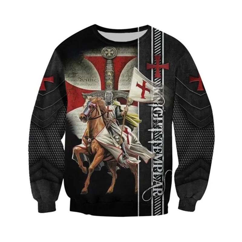 2020 New Fashion Men hoodies Knights Templar 3D Print hooded Sweatshirt Unisex Casual Street costume sudadera hombre KT-254