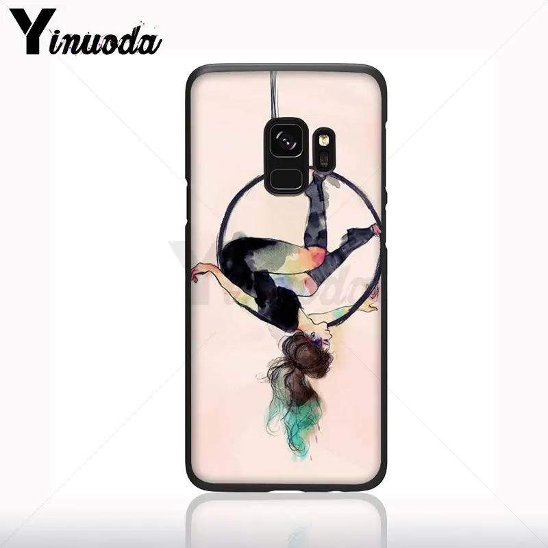 Pole Dance Menari Gadis Kartun Hitam Lembut Ponsel Case untuk Samsung Galaxy S10plus S9 S8plus S10e A50 A70 A10 Ponsel