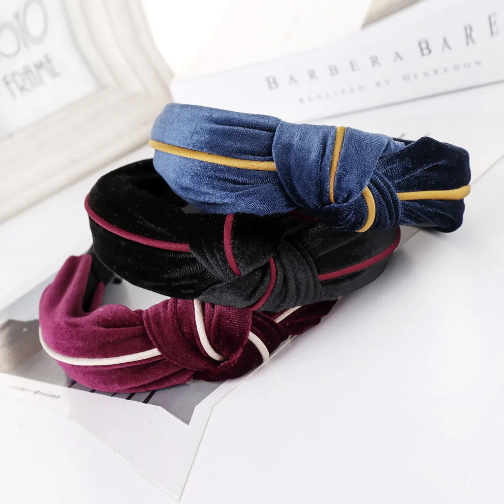 Womail Hairband мягкая головная повязка бархатная повязка для волос с бантом густая Губка аксессуары для волос Губка обруч для волос симпатичный головной убор INS