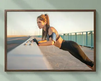 

0065J Hand Support Strength Training Fitness Bodybuilding Women Sexy Beautiful Strong Wall Sticker Silk Poster Art Home Decorati