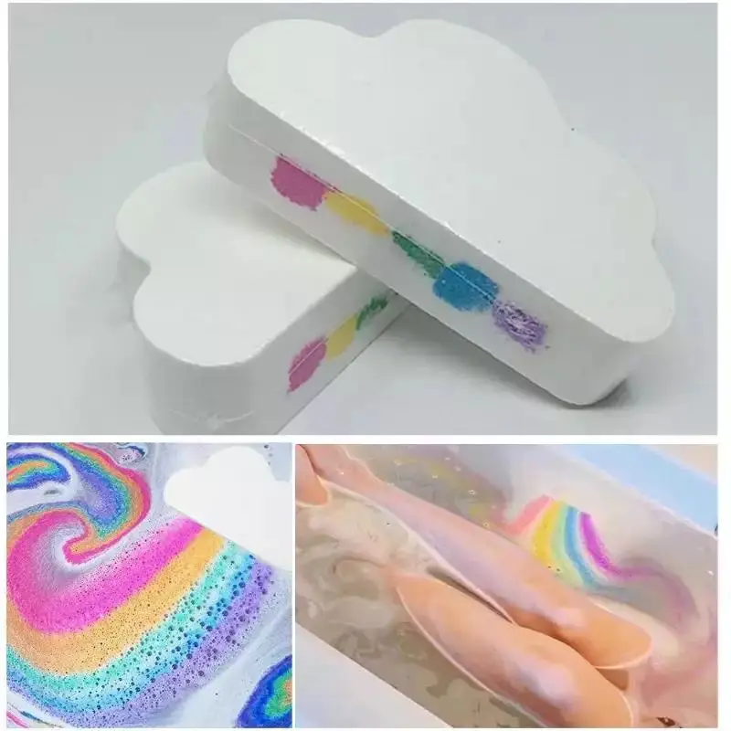 

2020 Natural Skin Care Cloud Rainbow Bath Salt Exfoliating Moisturizing Bubble Bath Bombs Ball Essential Bath Beauty Supplies
