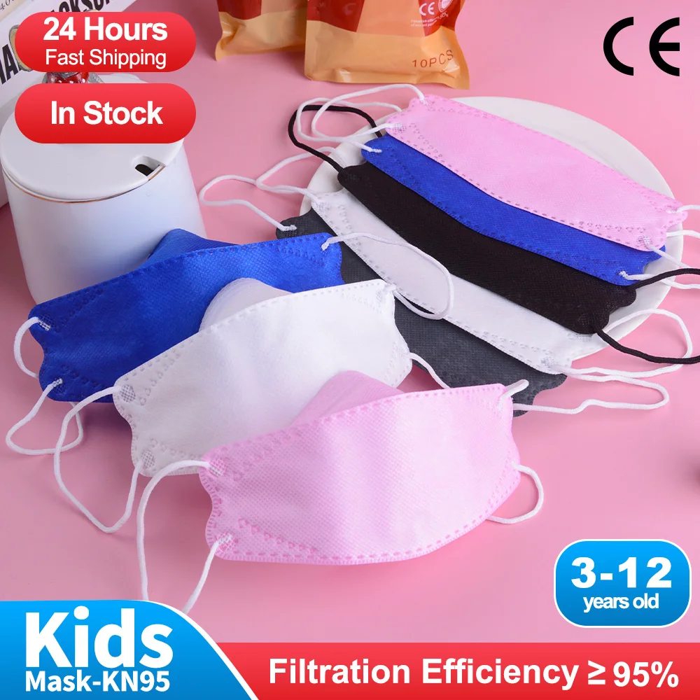 Niño KF94 máscara Mascarilla anti polvo FFP2 Mascarillas chico boca cara máscara reutilizable protección de seguridad mascarilla respirador pescado máscara FFP3