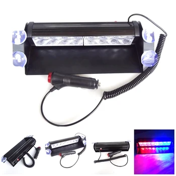 

3 Modes 8LED Red/Blue Car Strobe Flash Light Auto Suction Dash Emergency Flashing Lamp For 12V Vehicles