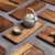 Musowood Acacia Прямоугольник Деревянный Чайный Поднос Сервировочный Стол Тарелка Закуски Еда Хранения Блюдо для Отеля Дома Сервировочный Поднос