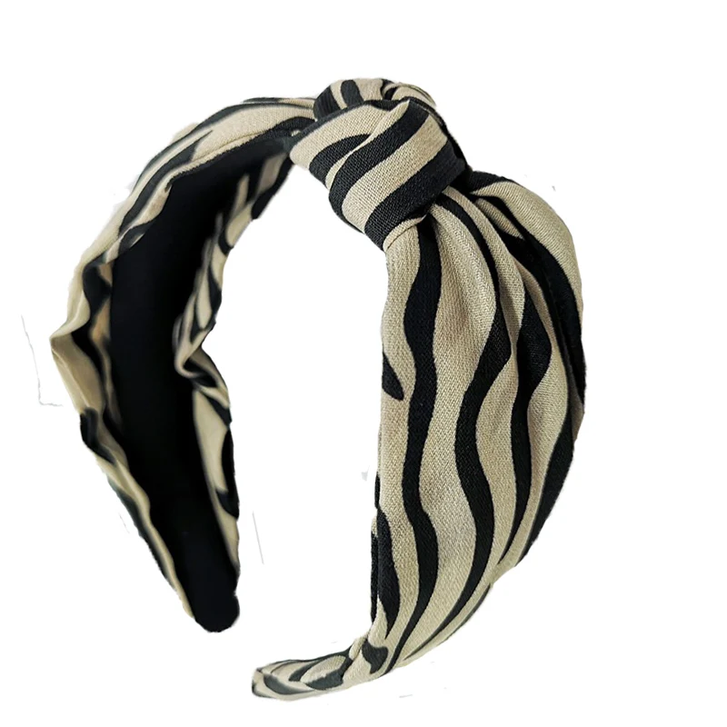 G19006B 20pcs/lot zebra print animal print knot headband pink leopard fashion girls new year gift hairband bows for women accessories - Цвет: G19006B