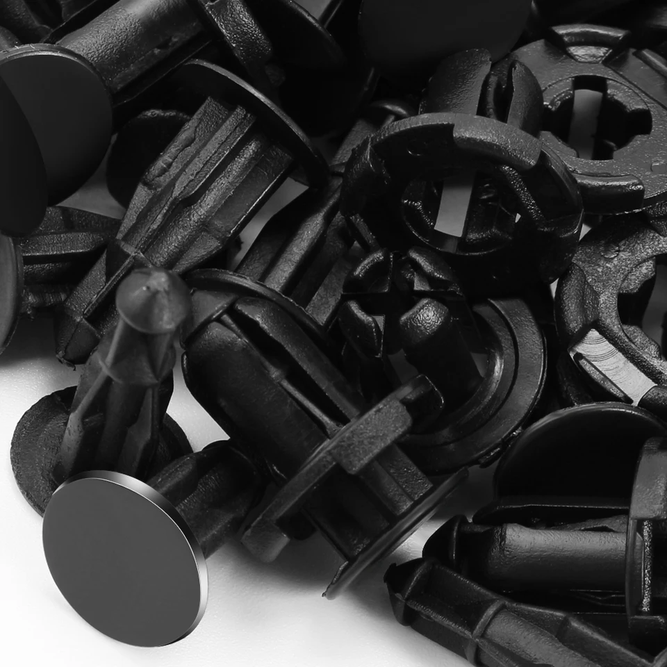 10x Push Fit Clips & Rivets For Subaru Impreza - Boot/Trunk Lining & Carpet Fasteners (Black)