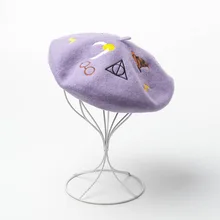 KMS узор вышитый шерстяной берет живописца шляпа женская осенняя и зимняя теплая модная шляпа 56-58 см