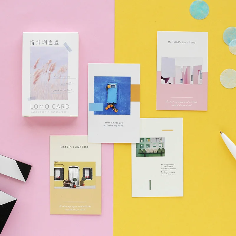 28 Sheets/Set Rainbow Travel Around Series Lomo Card/Greeting Card/Wish Card/Christmas And New Year Gifts