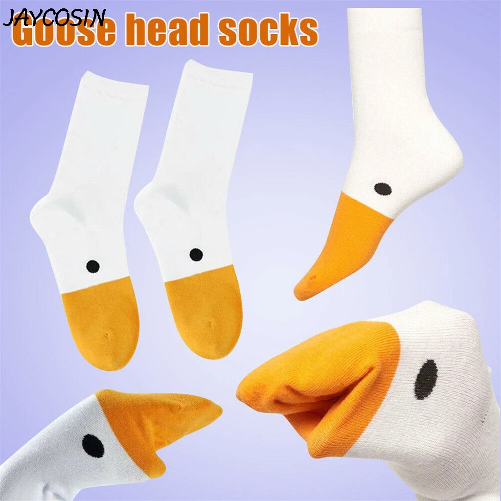 JAYCOSIN, женские и мужские носки с изображением животных, головы гуся, милые спортивные хлопковые носки, веселые забавные носки, рождественские повседневные носки унисекс d17