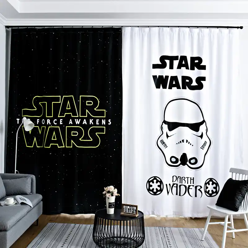Energy Efficient Thermal Insulated Blackout Curtain Star Wars Lightsaber Curtains Luke /& Darth Maul Energy Efficiency Curtains for Kids Room 42x45 Inch