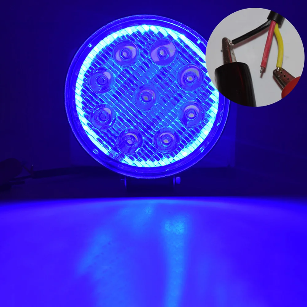 1 шт./2 шт. 27В автомобильные внедорожников, трейлеров, Круглый 4D Aura светодиодный рабочий светильник синий диафрагма Водонепроницаемый автомобиль внедорожник с прицепом светодиодный головной светильник налобный фонарь