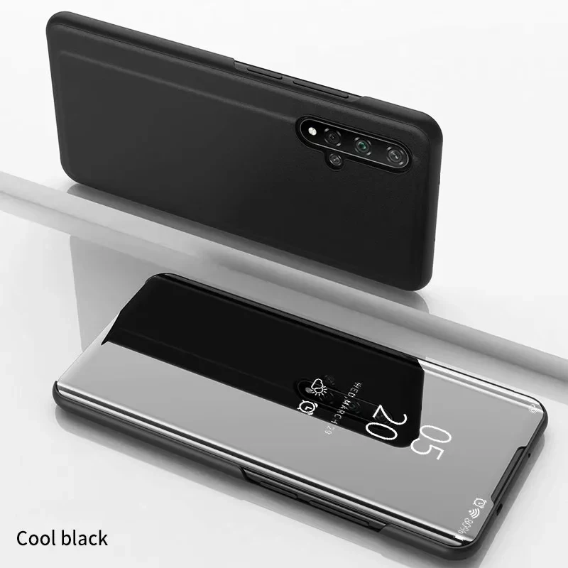 Black Умный зеркальный Чехол С Откидывающейся Крышкой для samsung Galaxy Note 10 Pro A10 A20 A30 A40 A50 A60 A70 A80 A90 S8 S9 S10 плюс S10E Зеркало Обложка - Цвет: Black