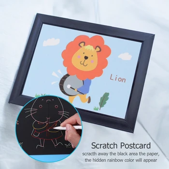 

DIY Animal Series Scraping Painting Toys Drawing Toys Educational Learning Gift for Children Early Learning Supplies