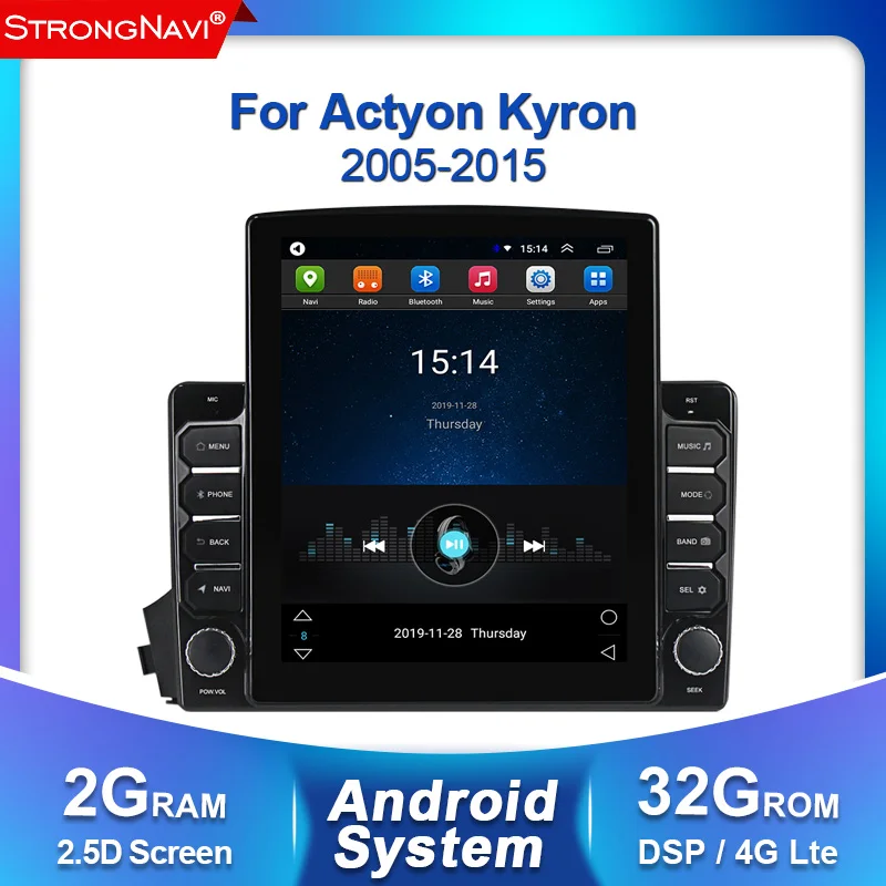 Tesla экран 4G LTE Android автомобильный мультимедийный плеер для SSANGYONG Kyron 2005-2015 Радио