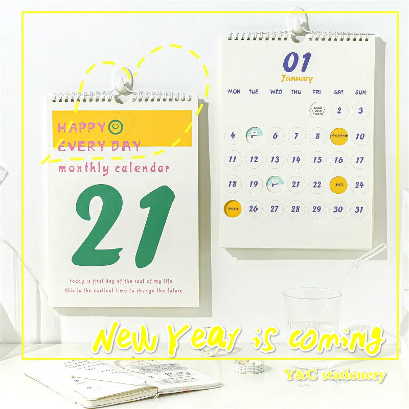 

2020.10~2021.12 Wall Calendar Personality Decoration Work Note Calendar Daily Plan Schedule New Year Gift