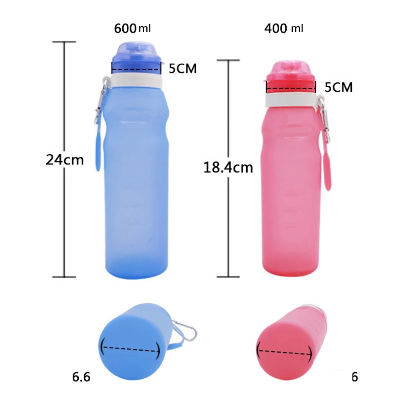 Новые складные бутылки Портативный складной Герметичный силиконовый чайник для напитков Открытый путешествия Кемпинг напиток Спортивная бутылка для воды из БФА