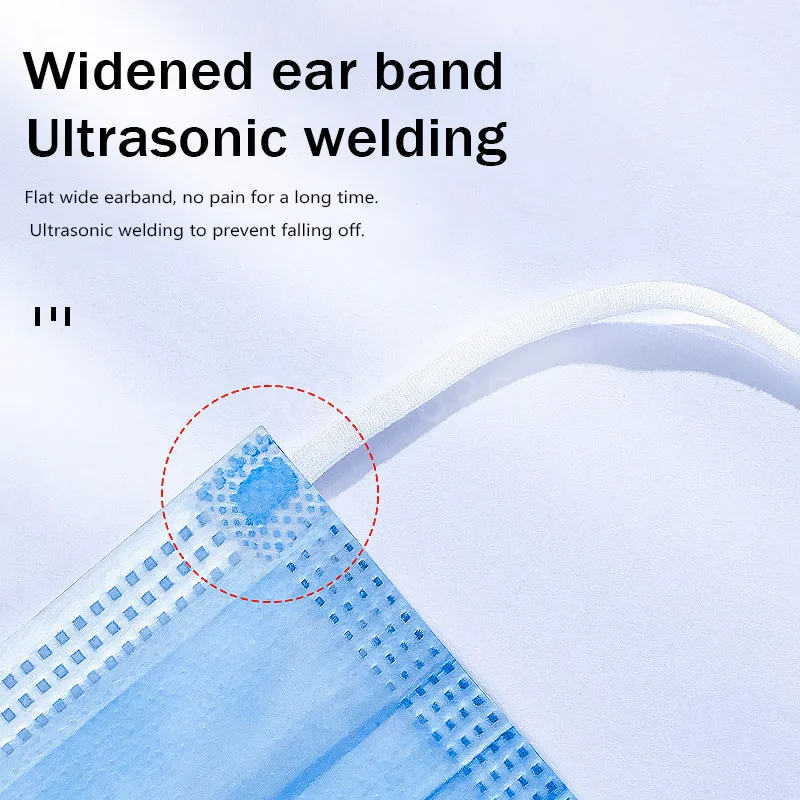 10-500pcs Disposable Adults Blue Face Masks individual package Sanitary safe mascarillas mask 3 Layer Ply Filter masque mask 2