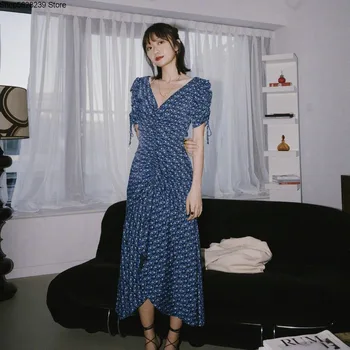 

Savis~ Money Australia 2020 Summer Floral V Collar Irregular Women's Wear Dress 190239
