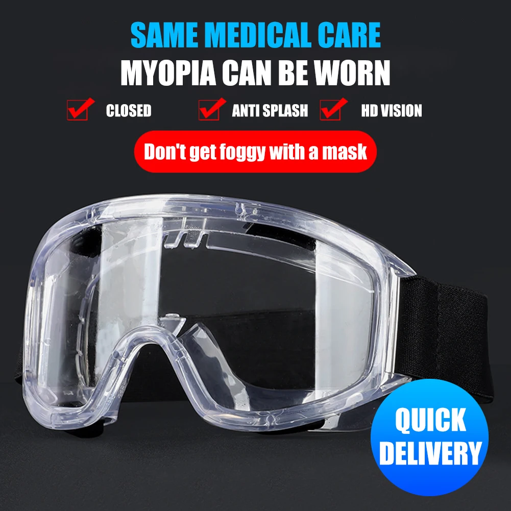 

Protective Safety Glasses Work Anti Dust Eye Anti-Fog Antisand windproof Anti Dust Saliva Transparent Goggles Eye Protection