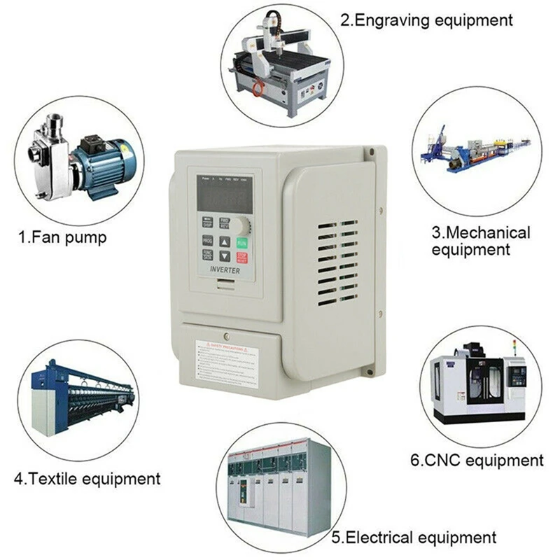 2.2KW 3HP 220V инвертор с переменной частотой с ЧПУ VFD VSD от одного до 3 фаз