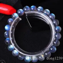 7,5 м натуральный Лабрадорит браслет синий цвет серый браслеты из лунного камня