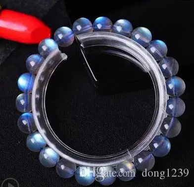 

7.5m Natural Labradorite Bracelet Blue Color Gray Moonstone Bracelets