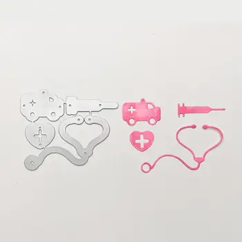 

Hospital Medical Supplies Syringe Ambulance Metal Cutting Dies DIY Scrapbooking Craft Cards Decorate Background New Die Cut 2019