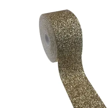 

3 inch 75mm shiny Sparkly glod color chunky glitter ribbon for Bows crafts Decoration many color to choose ship by DHL