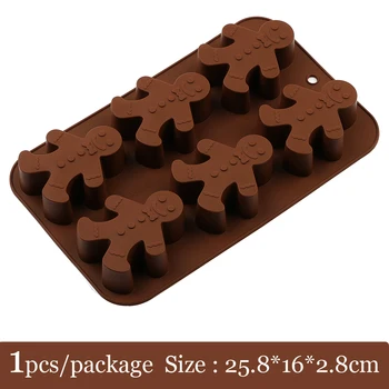 

Gingerbread Man Style Christmas Silicone Mold Fondant Cake Mould Chocolate Candy Cake Decorating Gumpaste Tools cake molds