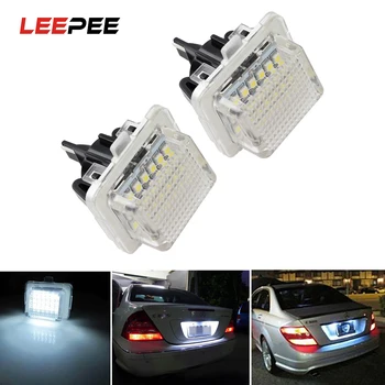 

LEEPEE 1 Pair 18 LEDs Car LED License Plate Light For Benz Car Styling 3W Light Source Automobiles Number Plate Light