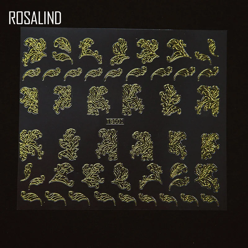 N5241-01 ROSALIND наклейки-Слайдеры для Переводные картинки для ногтей маникюрный набор дизайн Фольга основа Топ Полупостоянный гель лак для ногтей наклейки комплект - Цвет: N5241-01