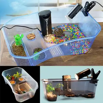 

Reptile Turtle Tortoise Vivarium Box Aquarium Tank with Basking Ramp
