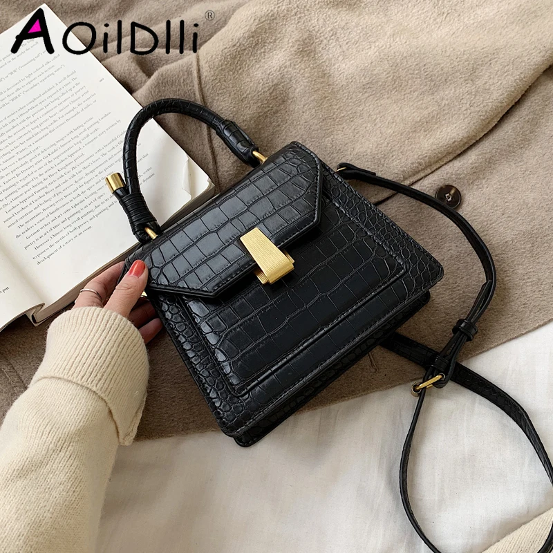 

Stone pattern PU Leather Crossbody Bags For Women 2019 Fashion Mini Totes Female Messenger Shoulder Bag Lady Travel Handbags