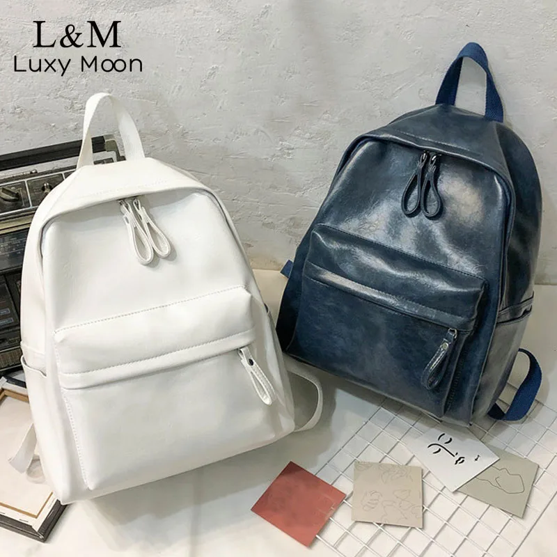 

Women's Backpack Fashion Leather Backpacks Female School bag For Teenager Girls Candy Rucksack Large Travel mochila XA618H