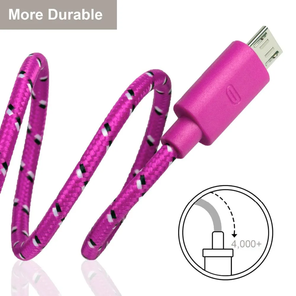 Nylon Braided Micro USB Cable 1M 2M 3M Fast Charging Data Sync USB Charger Cable For Samsung Xiaomi Tablets Mobile Phone Cables (1)