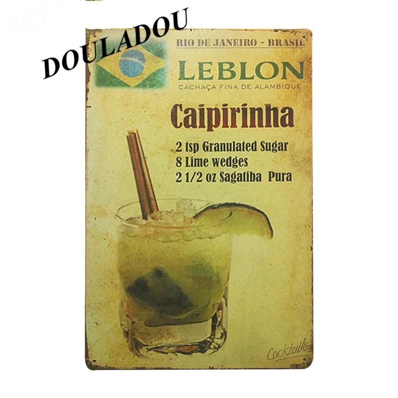 [Douladou] Mojito коктейль для бара настенные знаки металлическая живопись домашний бар Паб Клуб настенные таблички настенные PostersPub магазин плакат 20x30 см - Цвет: 5