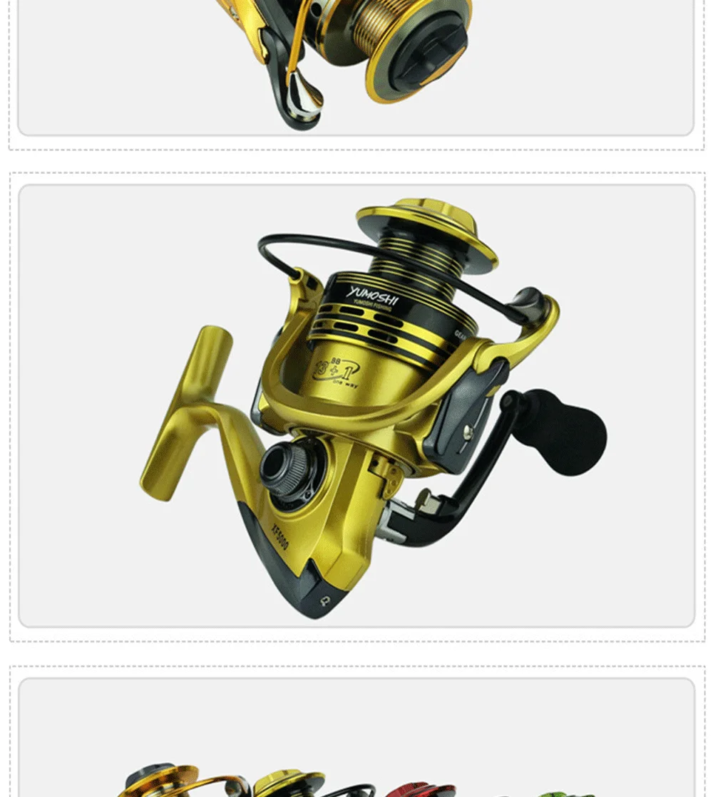 Fishing Reels 13+1BB 5.5:1 Metal spool fish feeder baitcasting spinning reels mlinete carretilha Sea Rock lure type fishing XF