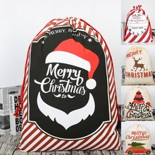 Большой Рождественский Подарочный мешок, хлопковый холщовый мешок Санта-Клауса, Подарочный мешок для детей, Подарочный мешок для конфет, 50x70 см